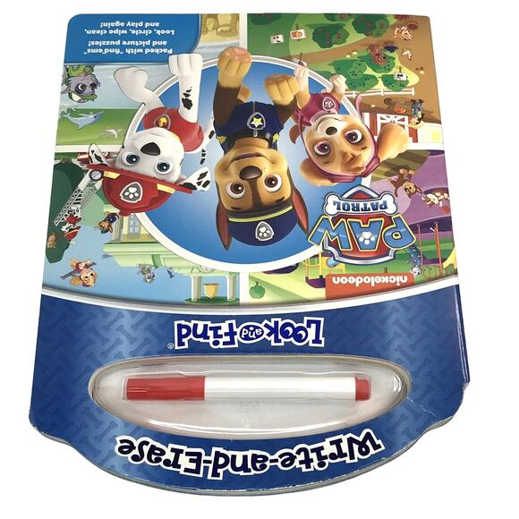 New Nickelodeon Paw Patrol - Write-And-Erase Look and Find [w/Marker] Board Book - Picture 2 of 7